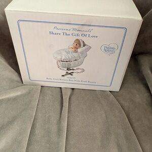 Precious Moments White and Pink Baby Rosary Box